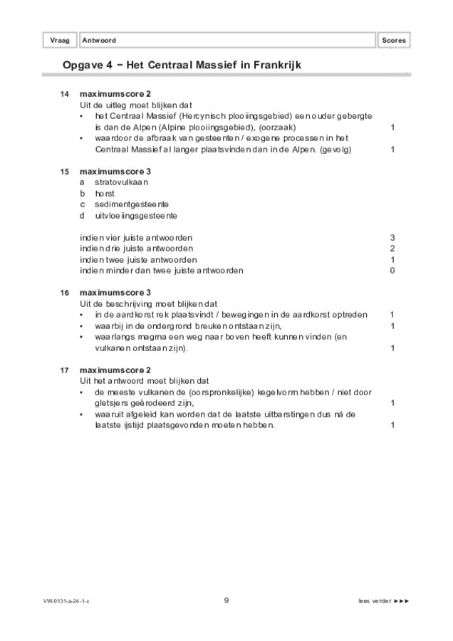 Correctievoorschrift examen VWO aardrijkskunde 2024, tijdvak 1. Pagina 9