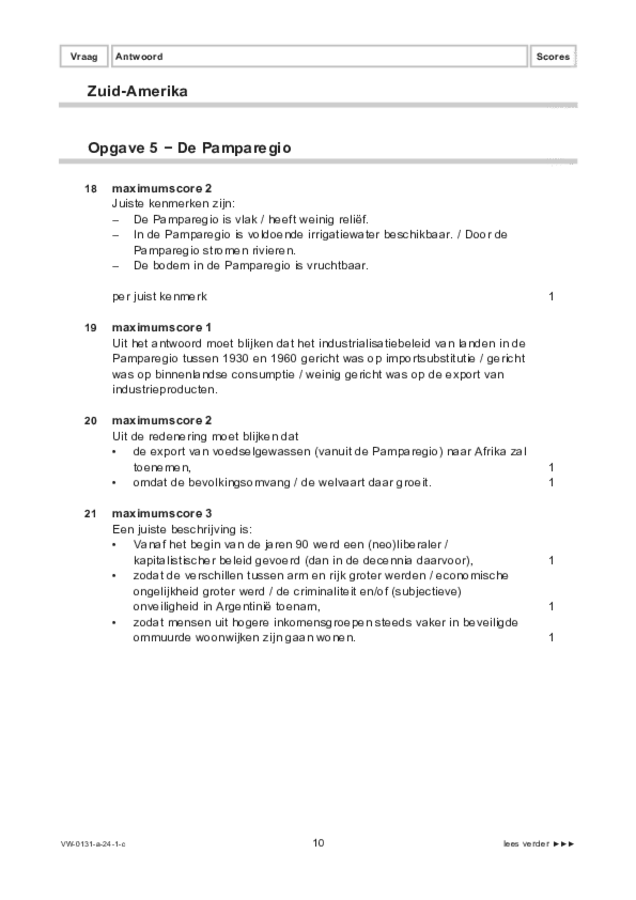Correctievoorschrift examen VWO aardrijkskunde 2024, tijdvak 1. Pagina 10
