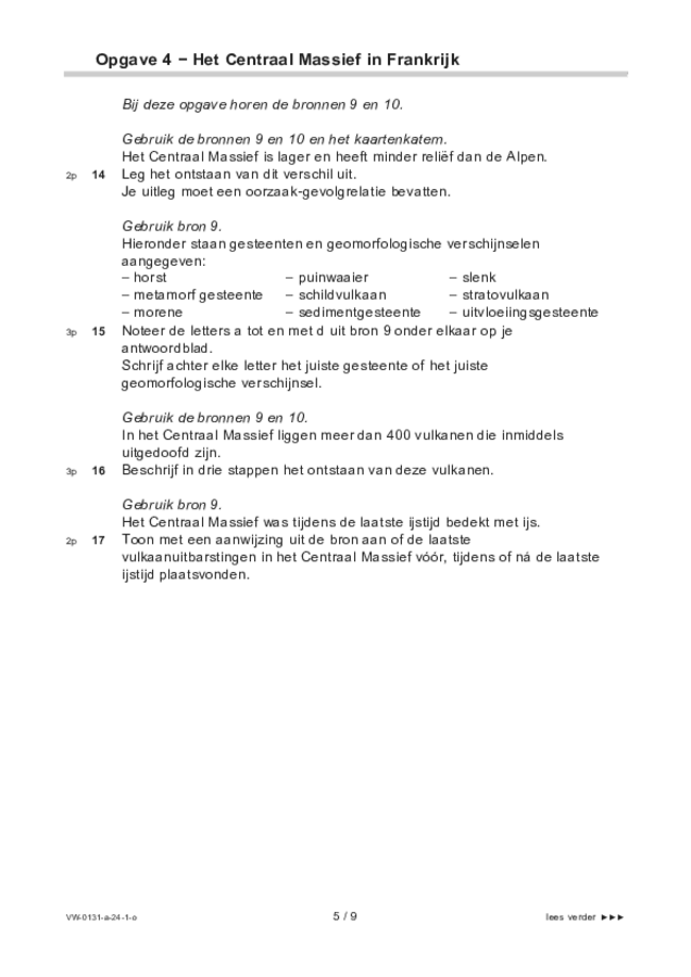 Opgaven examen VWO aardrijkskunde 2024, tijdvak 1. Pagina 5