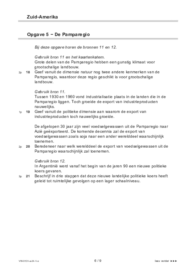 Opgaven examen VWO aardrijkskunde 2024, tijdvak 1. Pagina 6