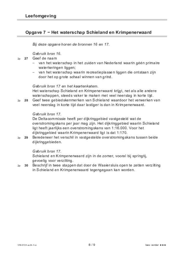 Opgaven examen VWO aardrijkskunde 2024, tijdvak 1. Pagina 8