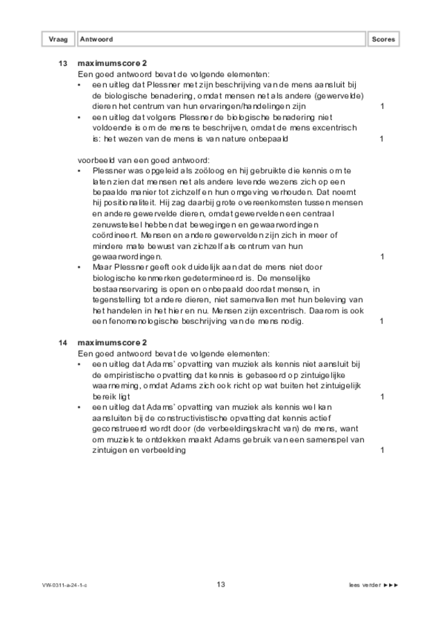 Correctievoorschrift examen VWO filosofie 2024, tijdvak 1. Pagina 13