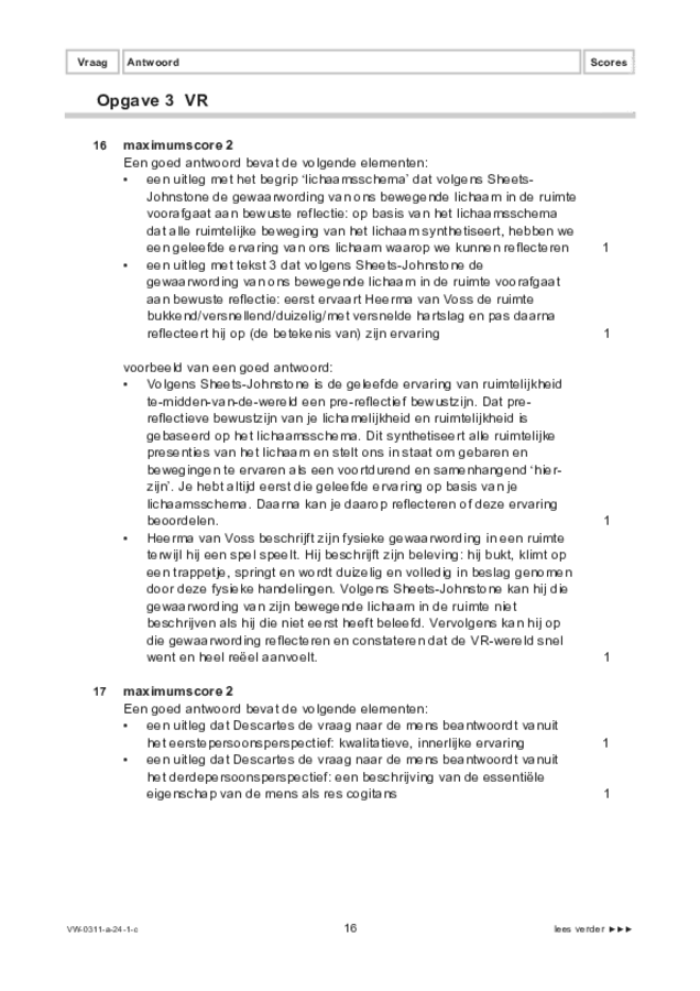 Correctievoorschrift examen VWO filosofie 2024, tijdvak 1. Pagina 16