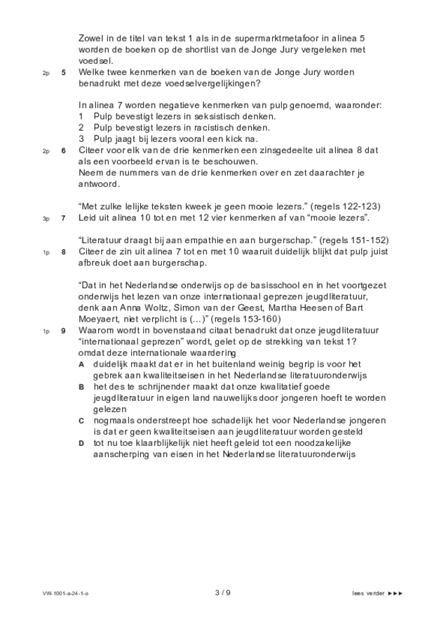 Opgaven examen VWO Nederlands 2024, tijdvak 1. Pagina 3