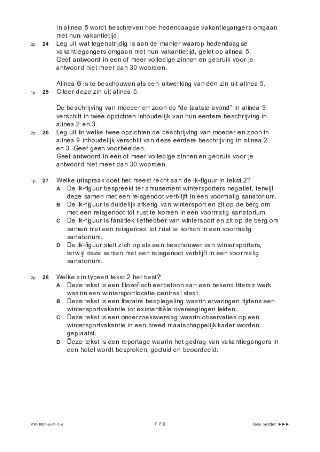 Opgaven examen VWO Nederlands 2024, tijdvak 1. Pagina 7