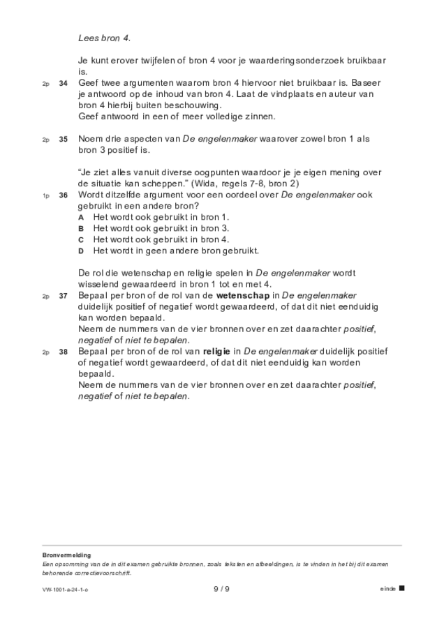 Opgaven examen VWO Nederlands 2024, tijdvak 1. Pagina 9