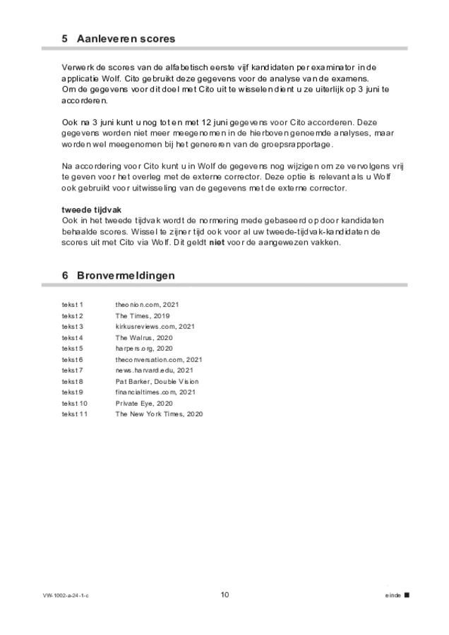 Correctievoorschrift examen VWO Engels 2024, tijdvak 1. Pagina 10