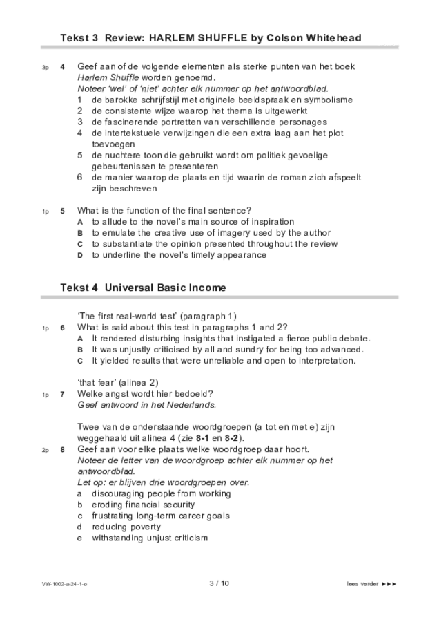 Opgaven examen VWO Engels 2024, tijdvak 1. Pagina 3