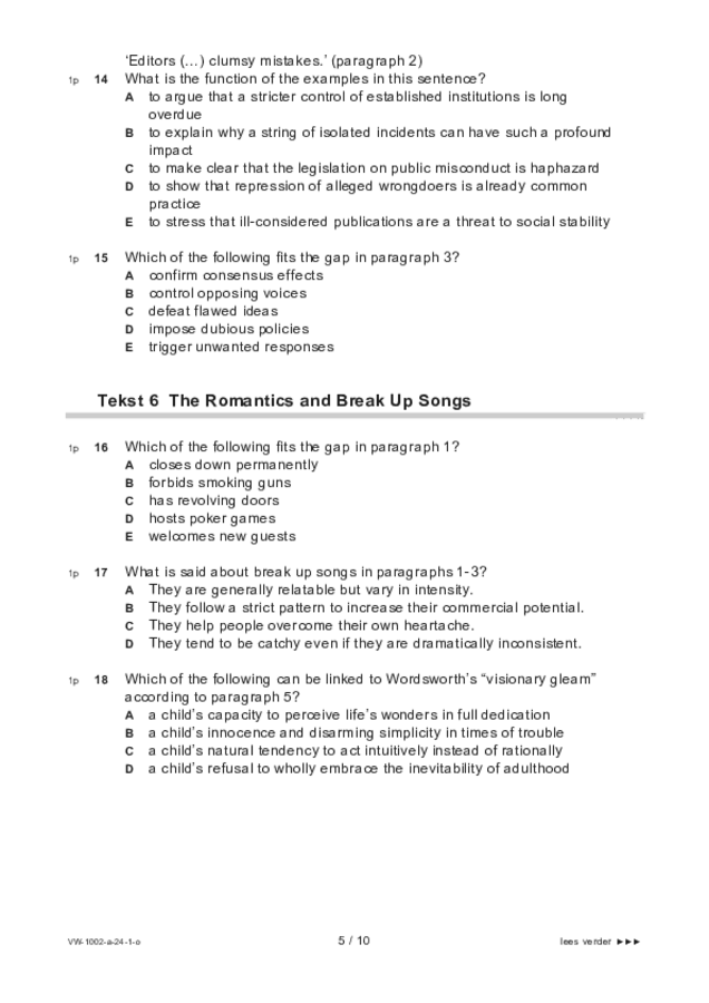 Opgaven examen VWO Engels 2024, tijdvak 1. Pagina 5