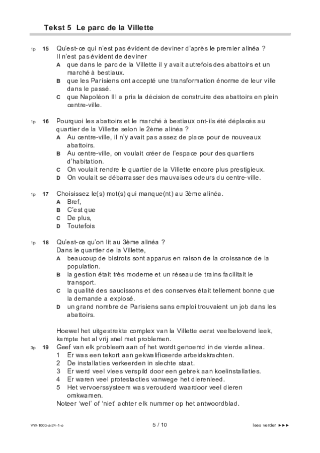 Opgaven examen VWO Frans 2024, tijdvak 1. Pagina 5