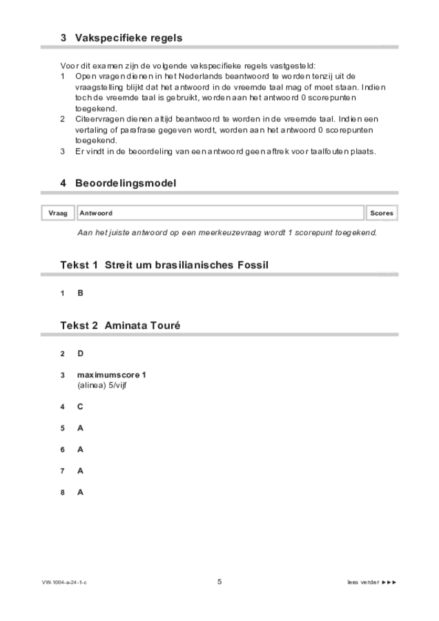 Correctievoorschrift examen VWO Duits 2024, tijdvak 1. Pagina 5