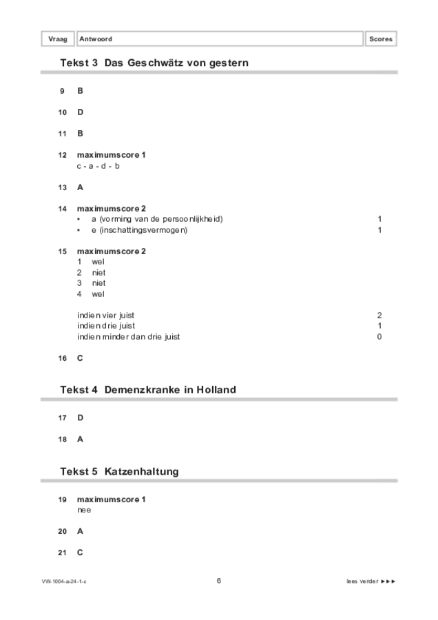 Correctievoorschrift examen VWO Duits 2024, tijdvak 1. Pagina 6