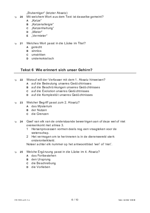 Opgaven examen VWO Duits 2024, tijdvak 1. Pagina 6