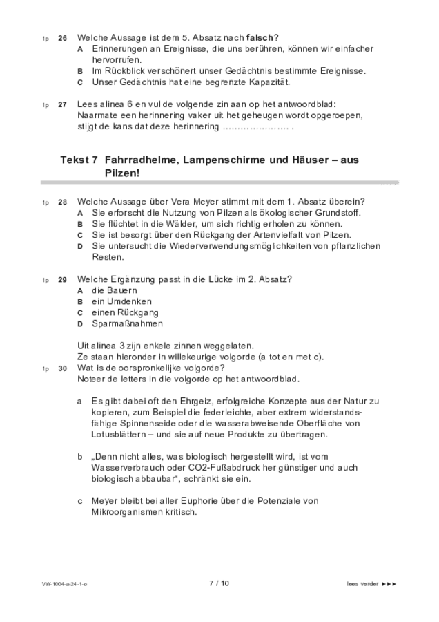 Opgaven examen VWO Duits 2024, tijdvak 1. Pagina 7