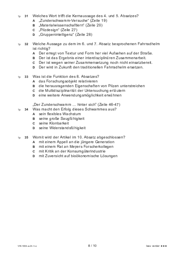 Opgaven examen VWO Duits 2024, tijdvak 1. Pagina 8