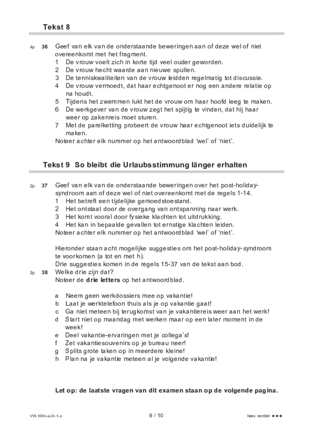 Opgaven examen VWO Duits 2024, tijdvak 1. Pagina 9