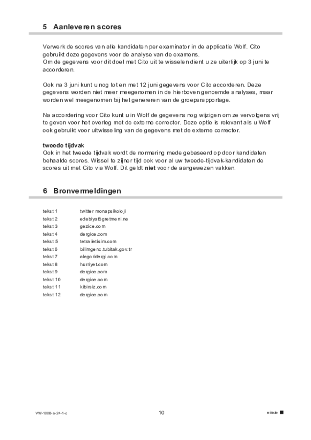 Correctievoorschrift examen VWO Turks 2024, tijdvak 1. Pagina 10