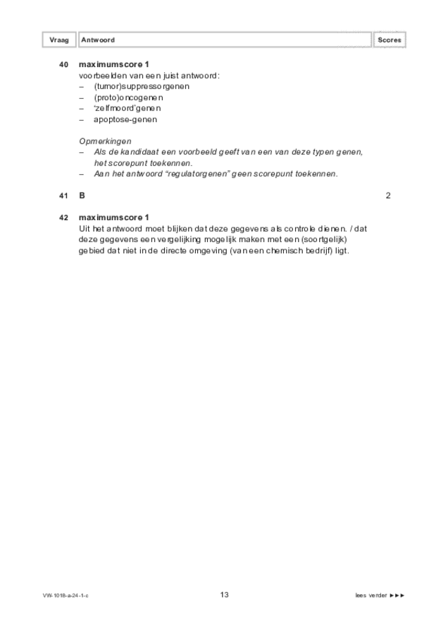 Correctievoorschrift examen VWO biologie 2024, tijdvak 1. Pagina 13