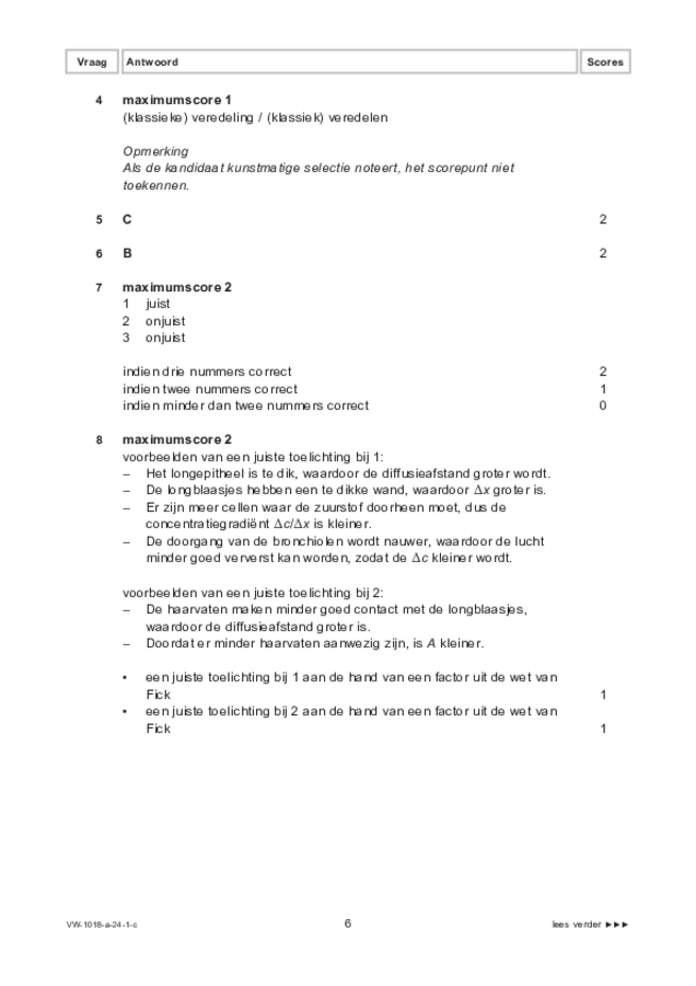 Correctievoorschrift examen VWO biologie 2024, tijdvak 1. Pagina 6