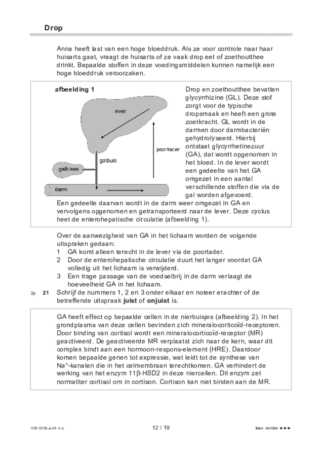 Opgaven examen VWO biologie 2024, tijdvak 1. Pagina 12