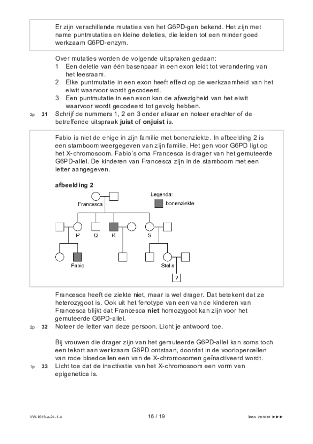 Opgaven examen VWO biologie 2024, tijdvak 1. Pagina 16