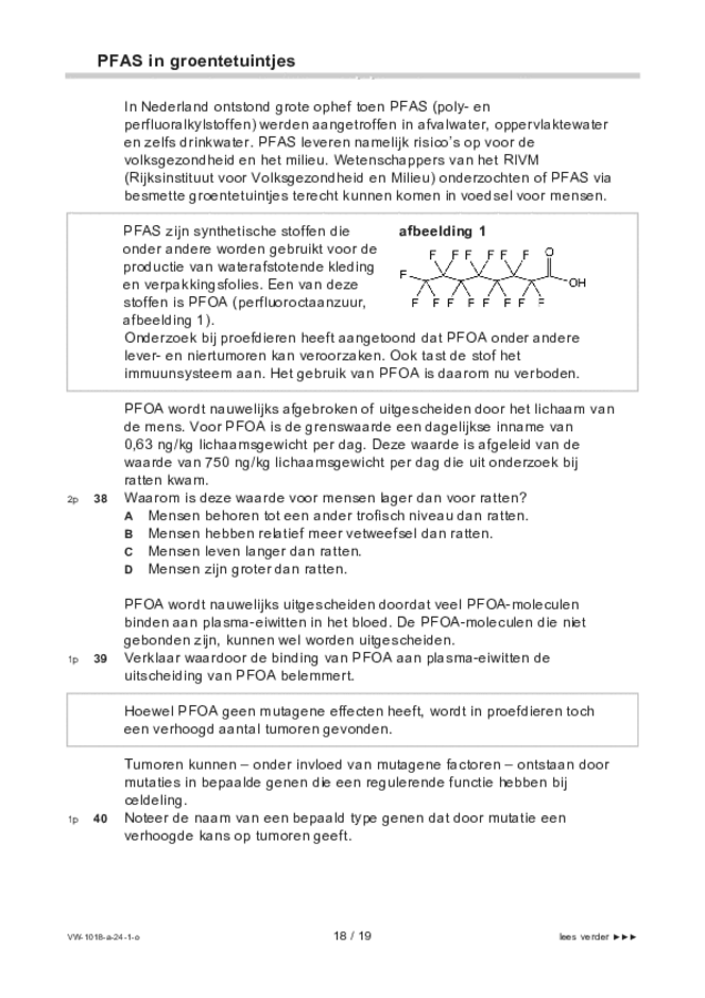 Opgaven examen VWO biologie 2024, tijdvak 1. Pagina 18