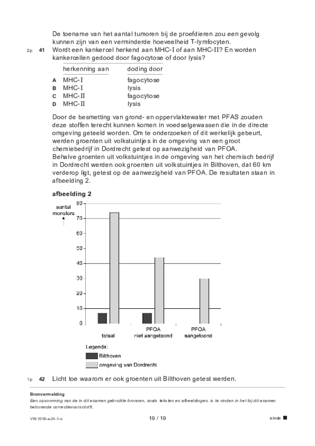 Opgaven examen VWO biologie 2024, tijdvak 1. Pagina 19