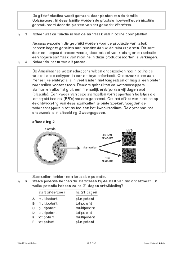 Opgaven examen VWO biologie 2024, tijdvak 1. Pagina 3