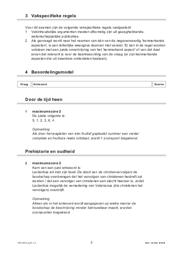 Correctievoorschrift examen VWO geschiedenis 2024, tijdvak 1. Pagina 5