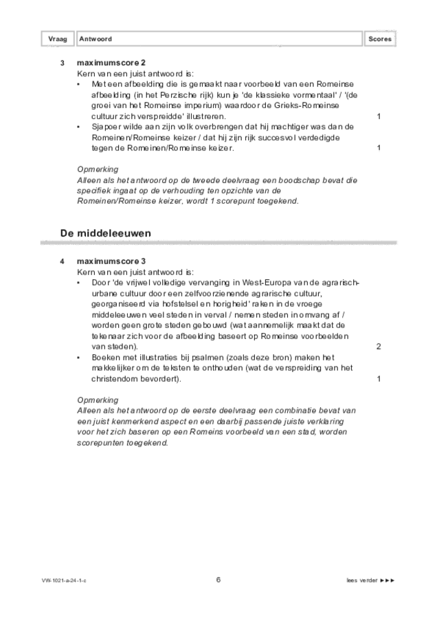 Correctievoorschrift examen VWO geschiedenis 2024, tijdvak 1. Pagina 6