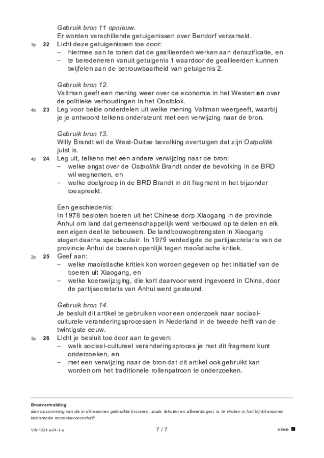 Opgaven examen VWO geschiedenis 2024, tijdvak 1. Pagina 7