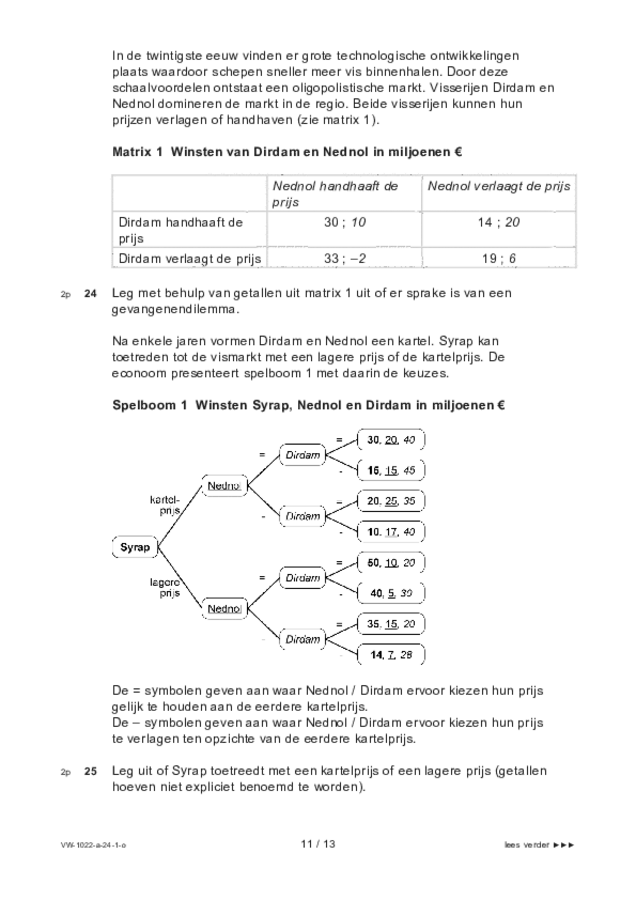 Opgaven examen VWO economie 2024, tijdvak 1. Pagina 11