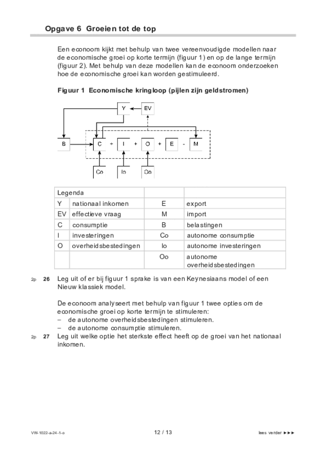 Opgaven examen VWO economie 2024, tijdvak 1. Pagina 12
