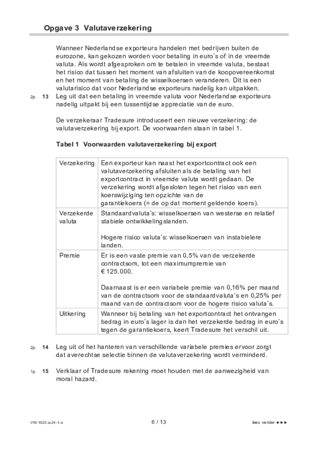 Opgaven examen VWO economie 2024, tijdvak 1. Pagina 6