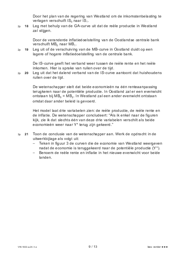 Opgaven examen VWO economie 2024, tijdvak 1. Pagina 9