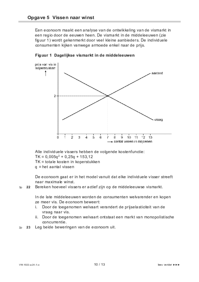 Opgaven examen VWO economie 2024, tijdvak 1. Pagina 10