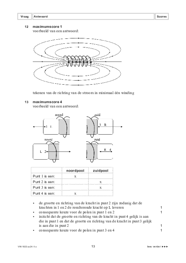 Correctievoorschrift examen VWO natuurkunde 2024, tijdvak 1. Pagina 13