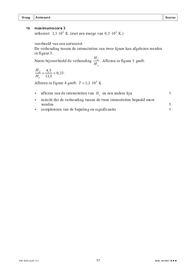 Correctievoorschrift examen VWO natuurkunde 2024, tijdvak 1. Pagina 17