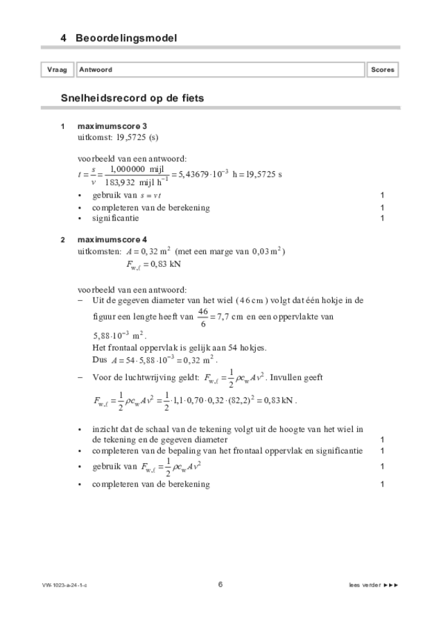 Correctievoorschrift examen VWO natuurkunde 2024, tijdvak 1. Pagina 6