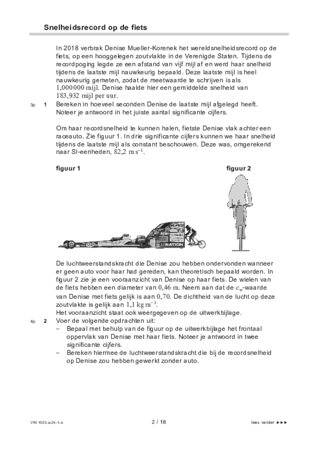 Opgaven examen VWO natuurkunde 2024, tijdvak 1. Pagina 2