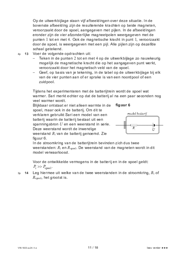 Opgaven examen VWO natuurkunde 2024, tijdvak 1. Pagina 11