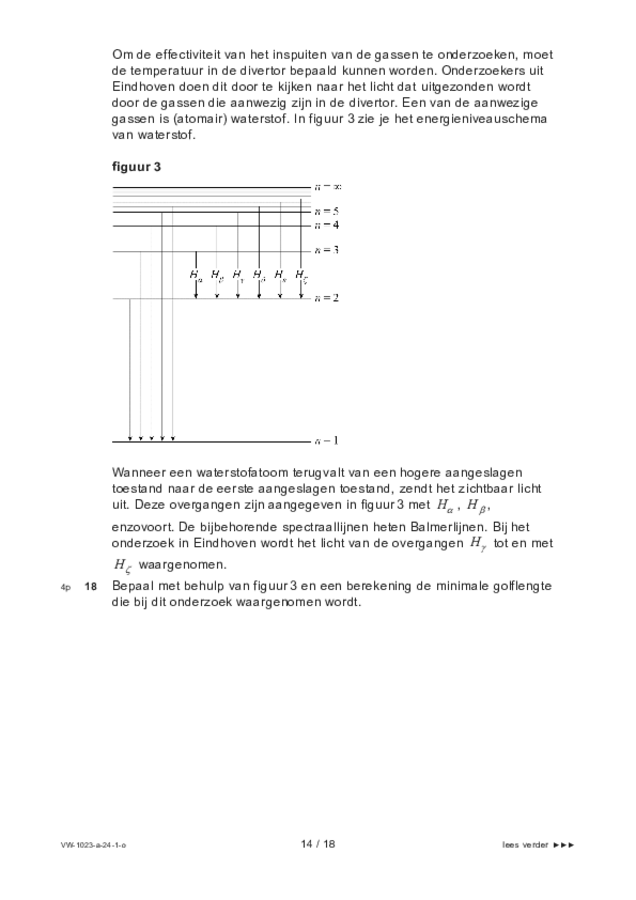 Opgaven examen VWO natuurkunde 2024, tijdvak 1. Pagina 14