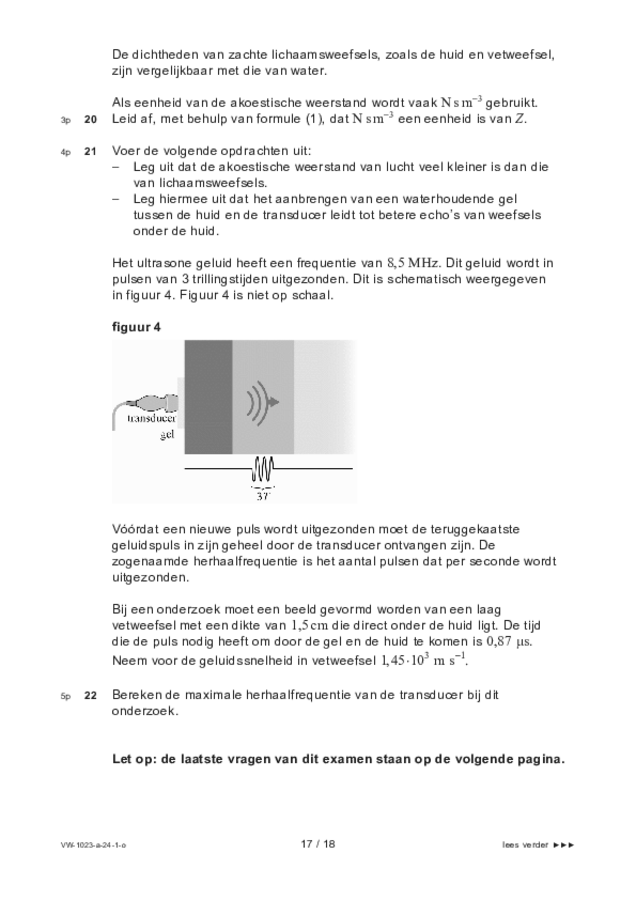 Opgaven examen VWO natuurkunde 2024, tijdvak 1. Pagina 17