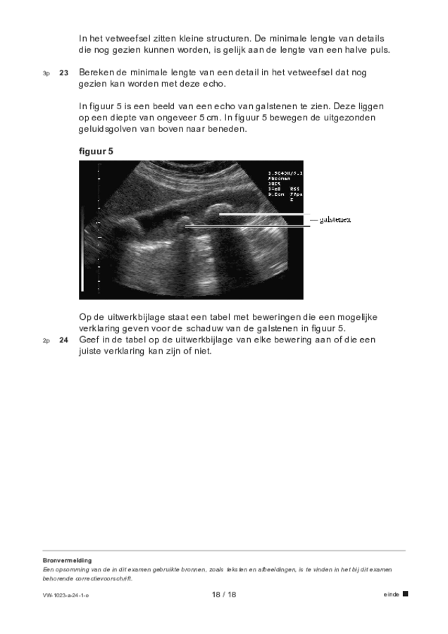 Opgaven examen VWO natuurkunde 2024, tijdvak 1. Pagina 18