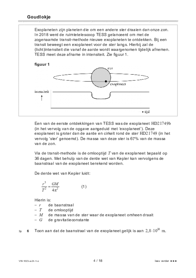 Opgaven examen VWO natuurkunde 2024, tijdvak 1. Pagina 4