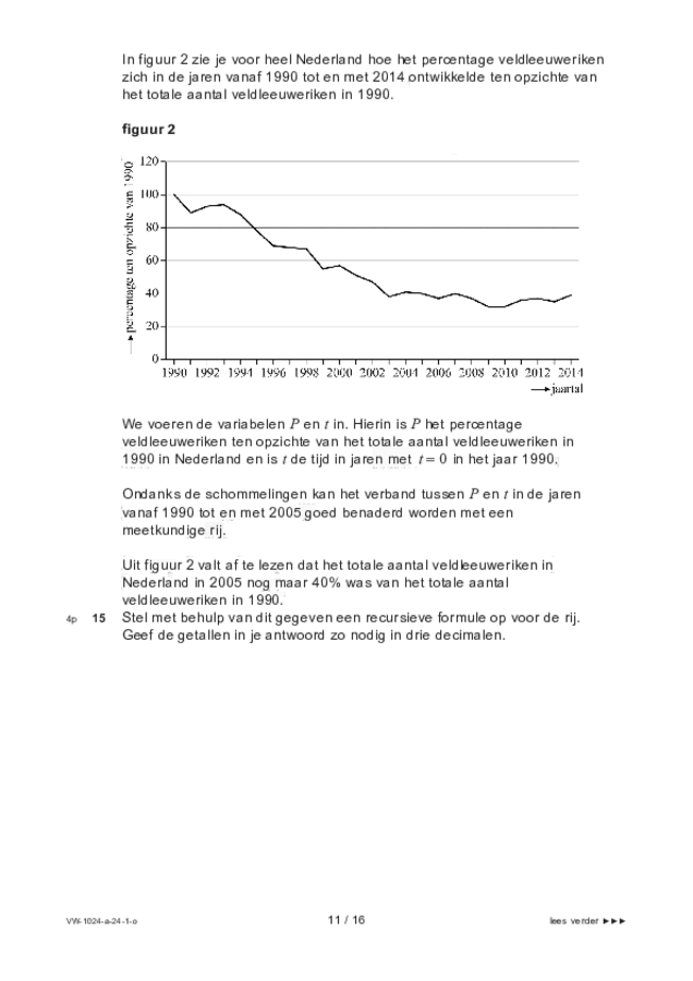Opgaven examen VWO wiskunde A 2024, tijdvak 1. Pagina 11
