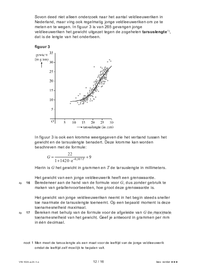 Opgaven examen VWO wiskunde A 2024, tijdvak 1. Pagina 12