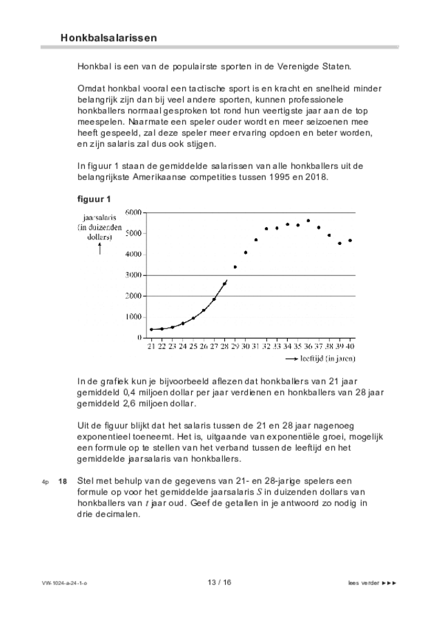 Opgaven examen VWO wiskunde A 2024, tijdvak 1. Pagina 13