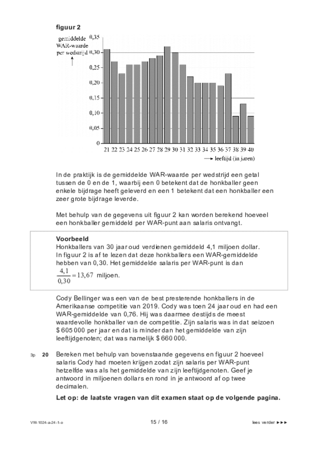 Opgaven examen VWO wiskunde A 2024, tijdvak 1. Pagina 15