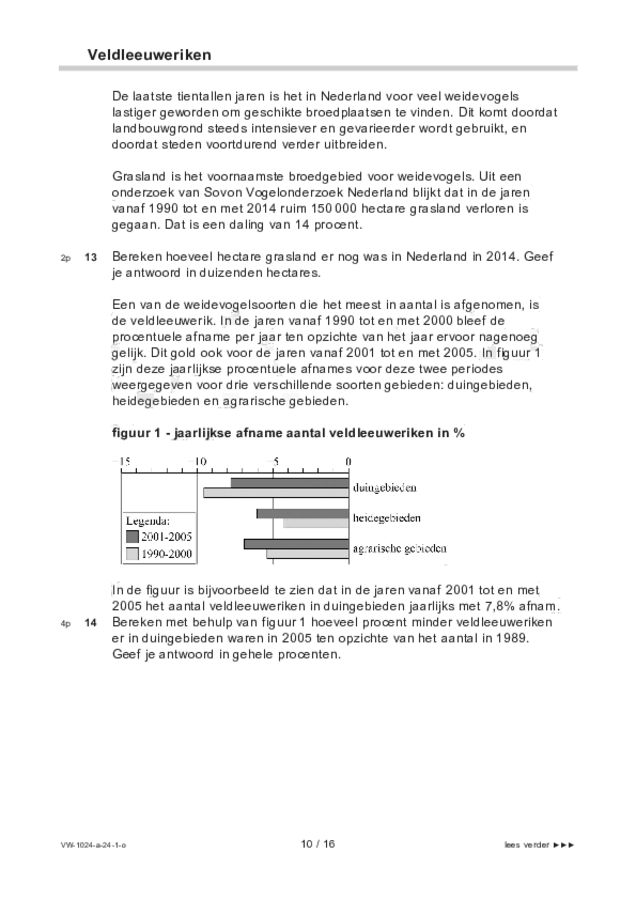 Opgaven examen VWO wiskunde A 2024, tijdvak 1. Pagina 10